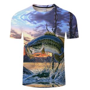 New men leisure 3d printing t shirt, funny fish printed men and women tshirt Hip hop T-shirt Harajuku Asian