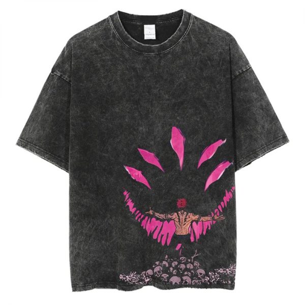 Anime Printed Streetwear Vintage Washed T-shirt Men Harajuku - Image 20