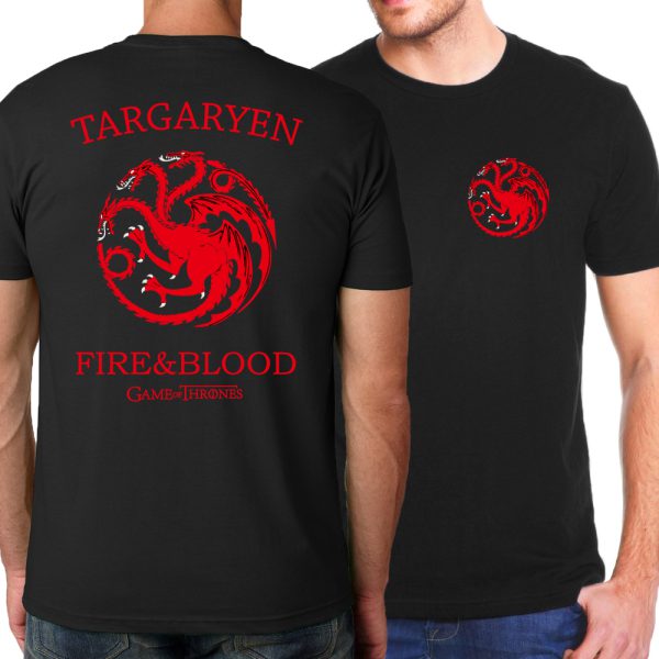 Game of Thrones Targaryen Fire & Blood T Shirt Men Fit Slim Men T-Shirts 100% Cotton Men's Sportswear T-shirts Kpop - Image 3