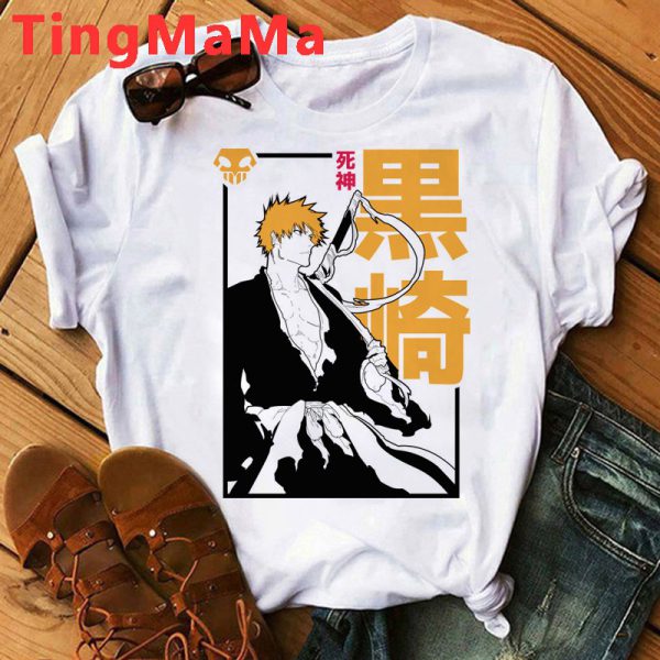 Hot Japanese Anime Bleach T Shirt Men Kawaii Kurosaki Ichigo - Image 15