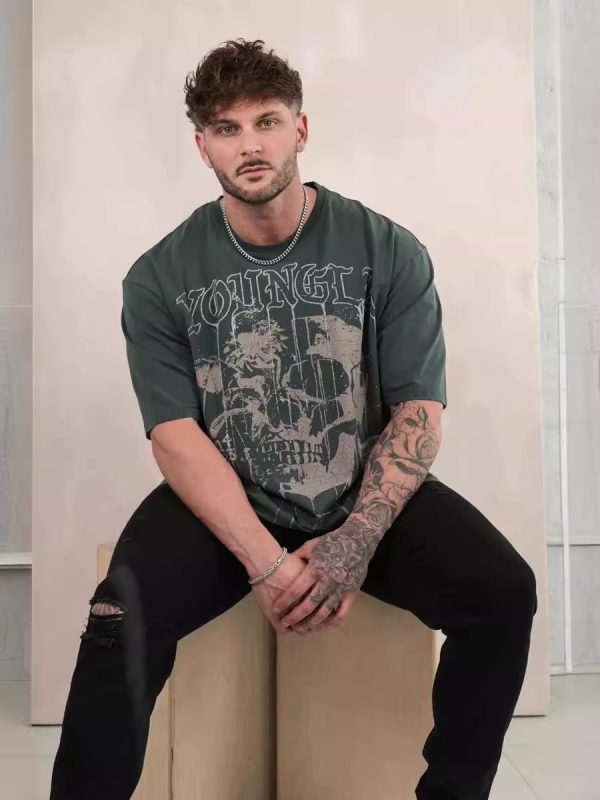 Summer American Skull Short Sleeve Loose T-shirt for Men - Image 9