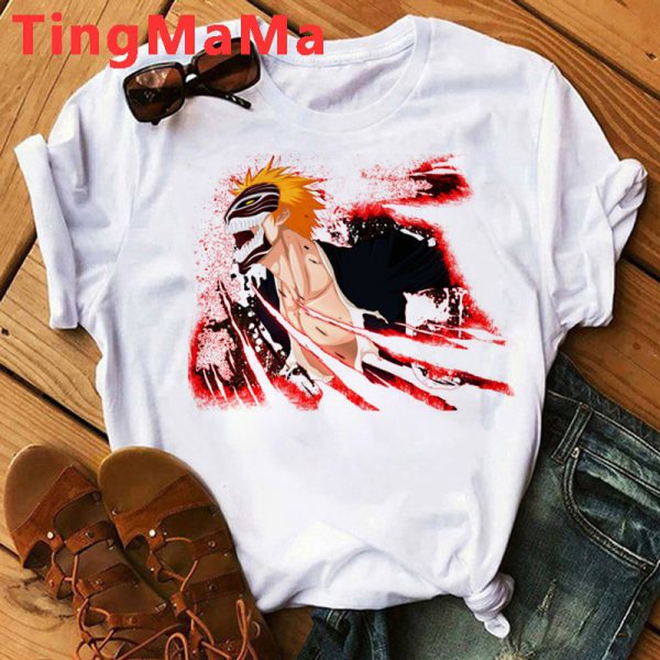 Hot Japanese Anime Bleach T Shirt Men Kawaii Kurosaki Ichigo - Image 9