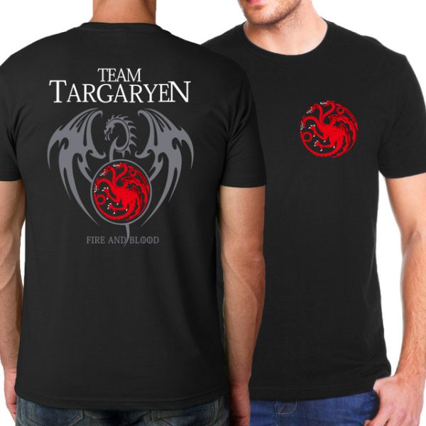 Game of Thrones Targaryen Fire & Blood T Shirt Men Fit Slim Men T-Shirts 100% Cotton Men's Sportswear T-shirts Kpop - Image 5